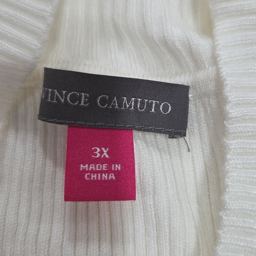 Vince Camuto Cream Ribbed Knit  Top Sz 3X Gentle Used - Picture 6 of 7
